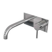 Brauer Chrome Edition Wastafelmengkraan inbouw - gebogen uitloop links - hendel lang smal - afdekplaat - model A 1 - chroom 5-CE-004-B2