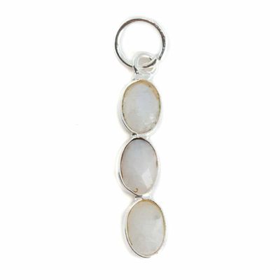 Edelsteen Hanger Regenboog Maansteen 3 Stenen - Zilver - 20 x 4 mm
