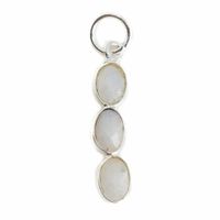 Edelsteen Hanger Regenboog Maansteen 3 Stenen - Zilver - 20 x 4 mm