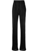 STYLAND pleated satin straight trousers - Noir - thumbnail