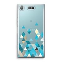 Gekleurde driehoekjes blauw: Sony Xperia XZ1 Compact Transparant Hoesje