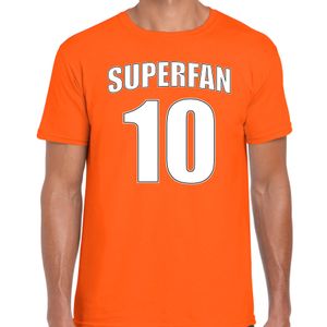 Superfan nummer 10 oranje t-shirt Holland / Nederland supporter EK/ WK voor heren