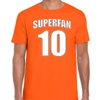 Superfan nummer 10 oranje t-shirt Holland / Nederland supporter EK/ WK voor heren