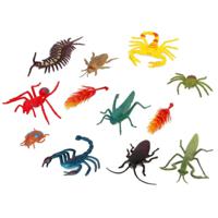 Speelgoed insecten dieren speelfiguren - set 12x stuks - kunststof - tussen 3 - 6 cm - thumbnail