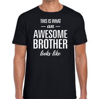Awesome Brother tekst t-shirt zwart heren - thumbnail