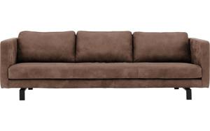 Goossens Excellent Bank Nuance bruin, leer, 4-zits, urban industrieel
