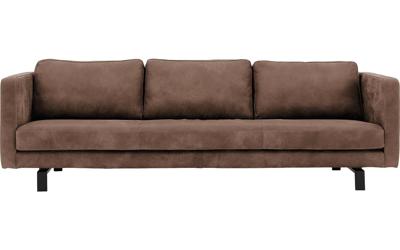 Goossens Excellent Bank Nuance bruin, leer, 4-zits, urban industrieel