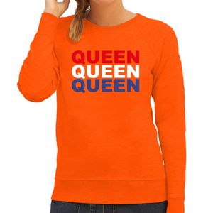 Queen sweater oranje voor dames - Koningsdag truien