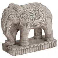Woondecoratie olifanten beeldje grijs 27 cm   -
