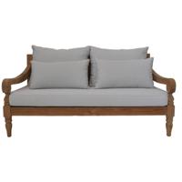 Bahama sofa 2,5-zits incl kussenset - 150x95x80 - Naturel/wit - teak
