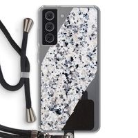Gespikkelde marmer: Samsung Galaxy S21 FE Transparant Hoesje met koord