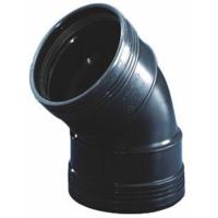 Wavin Bocht 45° 2x Manchet Zwart 50mm - Slagvast PP, Eenvoudige Installatie, Tot 100°C