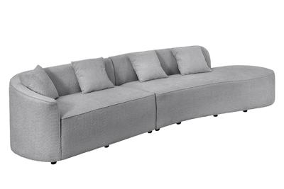 Bank ATELIER L 330cm 3-zits XXL bouclé grijs - 46547