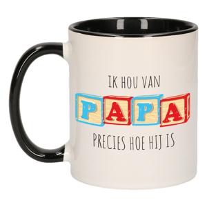 Cadeau koffie/thee mok voor papa - zwart - liefde - keramiek - Vaderdag