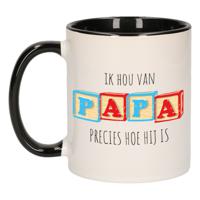 Cadeau koffie/thee mok voor papa - zwart - liefde - keramiek - Vaderdag   -