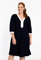Yoek Jurk A-lijn contrast VITA | Blauw | Maat 54/56