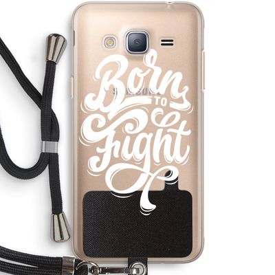 Born to Fight: Samsung Galaxy J3 (2016) Transparant Hoesje met koord