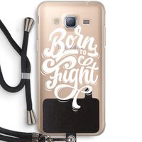 Born to Fight: Samsung Galaxy J3 (2016) Transparant Hoesje met koord
