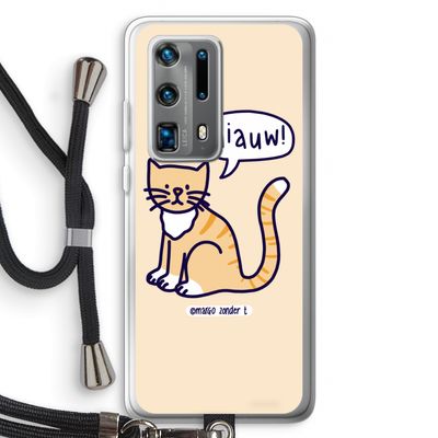 Miauw: Huawei P40 Pro Plus Transparant Hoesje met koord