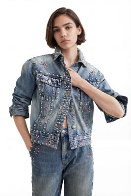 Spijkerjack met studs Johnson Hartig - BLUE - XL