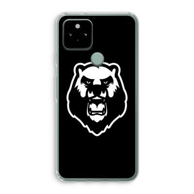 Angry Bear (black): Google Pixel 5 Transparant Hoesje