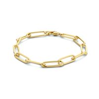 Armband Paperclip zilver goudkleurig 5,6 mm 19 cm