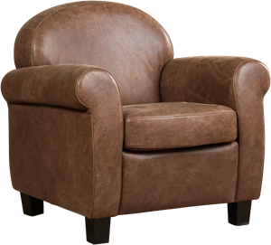 Bruine leren klassieke fauteuil Roommate - poot hout bruin - Vintage Leer Brown (bruin leer)