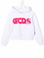 Gcds Kids hoodie colour block à logo imprimé - Blanc