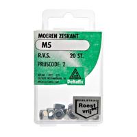 Moeren zeskant m8 rvs 8st - Deltafix