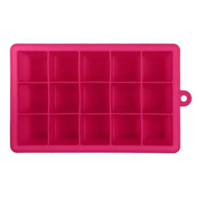 15 rasters DIY grote ijs kubus schimmel vierkante vorm siliconen ijs lade fruit ijs maker (Rose rood)