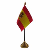 Spanje tafelvlaggetje 10 x 15 cm met standaard Spanje tafelvlaggetje 10 x 15 cm met standaard