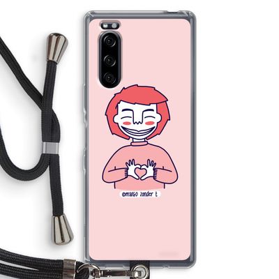 Hartje: Sony Xperia 5 Transparant Hoesje met koord
