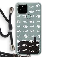 Eye pattern #3: Pixel 5 Transparant Hoesje met koord
