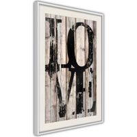 Ingelijste Poster - Vintage Love Witte lijst met passe-partout