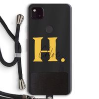 Amber Script: Pixel 4a 5G Transparant Hoesje met koord