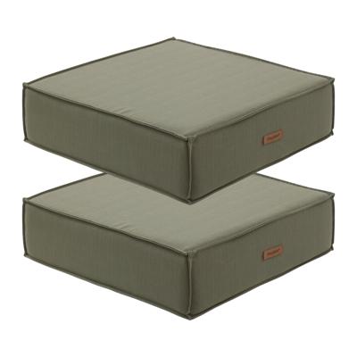 Hesperide Vloerkussen Korai - 2x - olijfgroen - PU-schuim/polyester - 45 x 45 cm - zitkussen