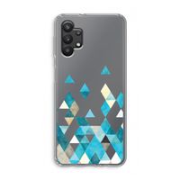 Gekleurde driehoekjes blauw: Samsung Galaxy A32 5G Transparant Hoesje