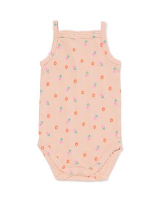 HEMA Romper Katoen Met Stretch Bloemen Roze (roze)
