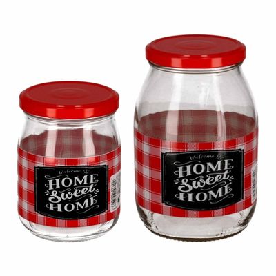 Pakket Van 8x Transparante Jampotten/voorraadpotten Met Schroefdop Van Glas 500ml/1 Liter - Voorraadpot Pakket Van 8x Transparante Jampotten/voorraadpotten Met Schroefdop Van Glas 500ml/1 Liter - Voorraadpot