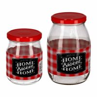 Pakket Van 8x Transparante Jampotten/voorraadpotten Met Schroefdop Van Glas 500ml/1 Liter - Voorraadpot - thumbnail