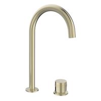 Blaufoss Pavilion Curve verhoogde wastafelkraan Brushed Champagne Gold