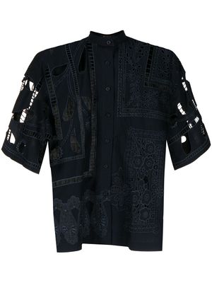 Biyan blouse en coton à découpes - Bleu