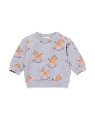 HEMA Newborn Sweater Paard Grijsmelange (grijsmelange)
