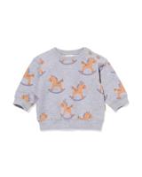 HEMA Newborn Sweater Paard Grijsmelange (grijsmelange)