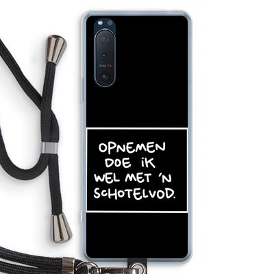 Schotelvod: Sony Xperia 5 II Transparant Hoesje met koord