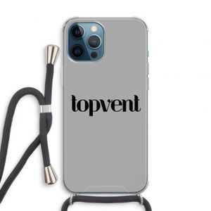 Topvent Grijs Zwart: iPhone 12 Pro Transparant Hoesje met koord