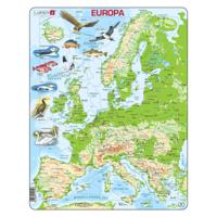 Selecta Larsen legpuzzel kaart europa - geografisch met dieren, 87st.