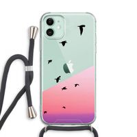 Fly away: iPhone 11 Transparant Hoesje met koord