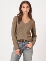 Basic V-hals trui van cashmere wolmix