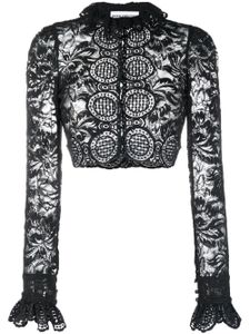 Rabanne blouse crop en dentelle - Noir